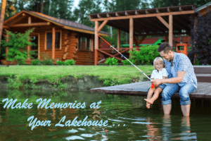 Father and child fishing